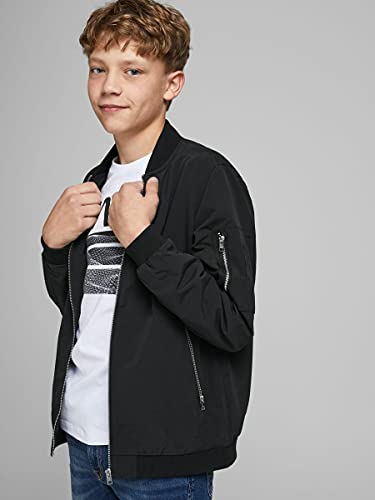 Jack & Jones Junior Jungen jjerush bomber jr Jacke, Black/, 164 EU