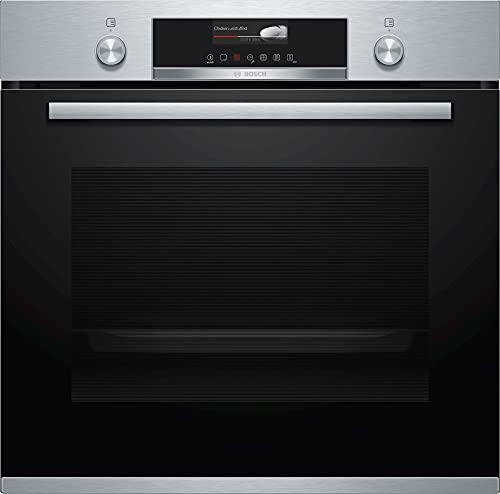 Bosch HBG579BS0 Serie 6 Einbau-Backofen, 60 x 60 cm, Pyrolyse Selbstreinigung, AutoPilot 40 40 Automatikprogramme,, TFT-Touchdisplay, Schnellaufheizung, SoftClose