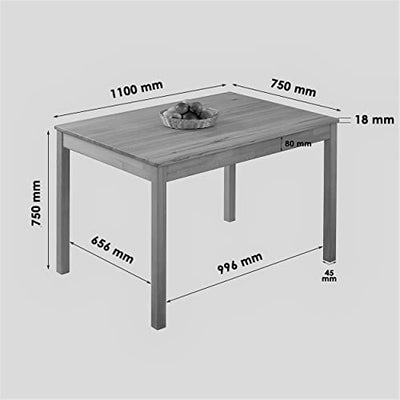 Krok Wood Esstisch Tomas aus Massivholz (Buche, 110 x 75 x 75 cm)