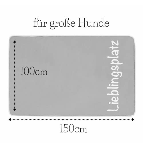 Neu: graue flauschige Lieblingsplatz Hundedecke für Hundebox, Hunde-Bett, Hunde-Körbchen für große Hunde (100 x 150cm, grau)