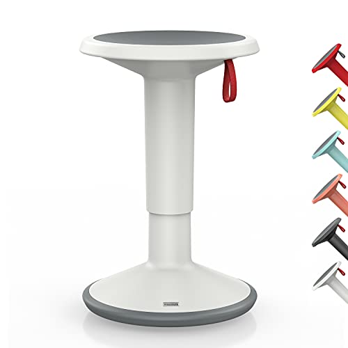 Interstuhl UPis1 - ergonomischer Sitzhocker mit Schwingeffekt - höhenverstellbar - Hocker mit rutschhemmender Standfläche & Kippschutz - Sitzhocker für gesünderes Arbeiten (Grauweiß)