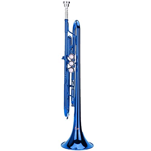 Blasinstrument, professionelle Trompete, abnehmbarer Hornmund Schönes Aussehen für Weihnachtsgeschenke Instrumentenliebhaber(blue)