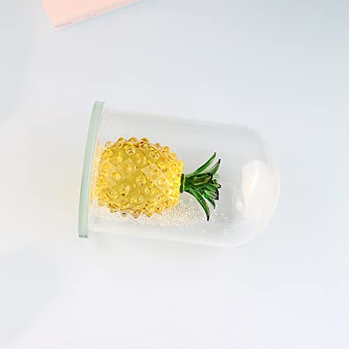 NOETS Kristallprisma Ananas in Kuppel Segen Figur Briefbeschwerer Träume Handwerk Ornament Souvenir Weihnachtsgeschenk Schreibtisch Büro Dekor Kristall Ornament (Farbe: goldene Ananas)