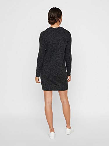 VERO MODA Damen Strickkleid VMDoffy gestricktes Mini-Kleid 10215523 Black Melange M