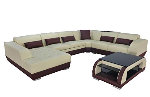 JVmoebel Leder Sofa Couch Polster Eck Designer Wohnlandschaft Garnituren Eck Neu Garnitur