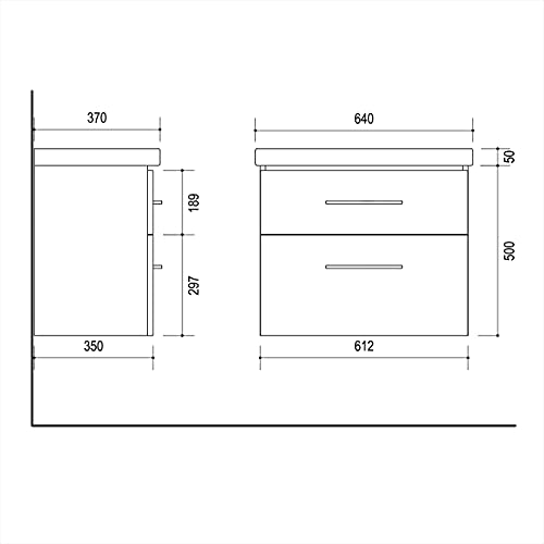 Planetmöbel Waschtischunterschrank 64cm mit Spiegelschrank Badmöbel Set für Badezimmer Gäste WC Anthrazit