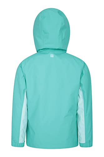 Mountain Warehouse Lightning 3-in-1 Kinder-Jacke - wasserdichte Winterjacke mit Fleecefutter, atmungsaktive Übergangsjacke für Jungen und Mädchen mit Abnehmbarer Kapuze Blaugrün 2-3 Jahre