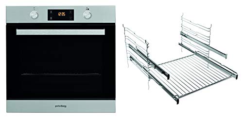 Privileg PBWR6 OP8V2 IN Einbau-Backofen/ A+ / 71 L / Pyrolyse-Reinigungssystem / Backauszug mit 2 Ebenen / Edelstahl / Turn&Go / Click&Clean / Versenkbare Bedienknebel