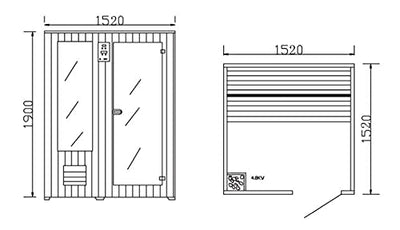 Traditionelle Sauna hergestellt aus hochwertiger Hemlocktanne | Inkl. komplettem Zubehör | Dampfsauna für 3 Personen | Aufgusssauna Finnische Sauna Maße: 152 x 152 x 190 cm