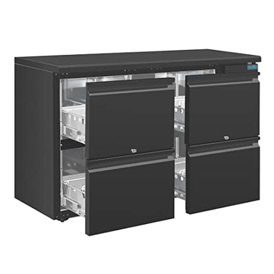 Polar GL455 U-Serie Kühlschrank, 4 Schubladen, 860 mm x 1462 mm x 513 mm, Schwarz