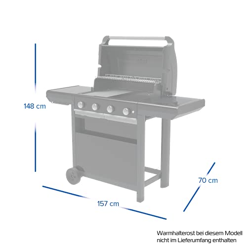 Campingaz Gasgrill 4 Series Select, BBQ Gas-Grillwagen mit 4-Brennern aus Edelstahl, Deckel mit Thermometer, InstaClean Aqua, Culinary Modular System, 13.6 kW Leistung, Außenküche