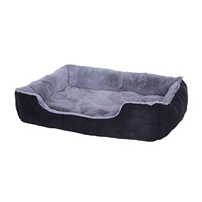 Hundebett, Hundekissen, Hundekörbchen mit Wendekissen, Größe XL, Farbe grau/schwarz