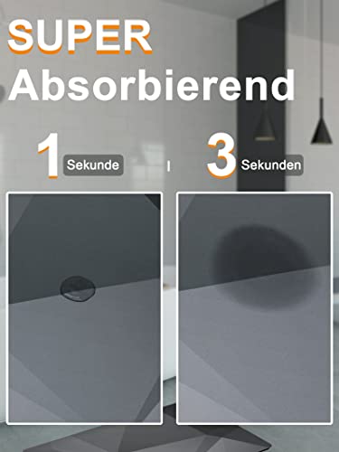 Badematte Rutschfester Badezimmerteppich absorbierender Badteppich - Homlab 40x60cm schnelltrocknende Badematte Home, Badvorleger Saugfähig Saugstark Waschbar Matbad wasserabsorbierend (Grau, Modern)