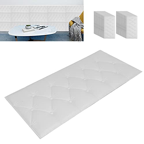 130 Blatt Wandpaneele, Moderne Wandverkleidung Selbstklebend, Dreidimensionale Wandplatten, Selbstklebende Tapete Schaum für Schönheitssalon Home Decoration 11 inx24 in (Weiß)