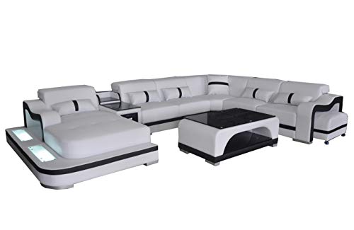 JVmoebel Leder Couch Polster Sitz Wohnlandschaft Design Modern Eck Garnitur U Form Sofa