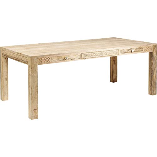 Kare Tisch Puro Plain, 81935, massiver Echtholztisch aus Mangoholz, großer Esszimmertisch, Esszimmertafel, lackiert, braun(HxBxT) 76x200x100 cm