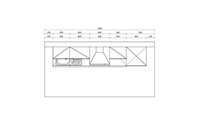 Express Küchen Win-Plan 280 cm, Weiß matt, Arbeitsplatte eichefarben-astig, inkl. E-Geräte Küchenzeilen, Holz, EXZ280I046GT0R_1035166