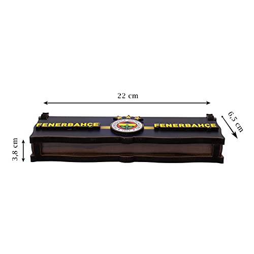 Gök-Türk Handgemachte Schatulle Box mit Ihrer Gravur aus Holz & Tesbih Gebetskette 'Fenerbahce' für Fußballfans, ColorName:mit Gravur