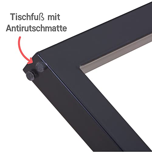 GOLDFAN Esstisch Grau Esszimmertisch Rechteckig Tisch Metall Tischbeine Industrial Style Holztisch Küchentisch für 4-6 Personen,110x70x75cm