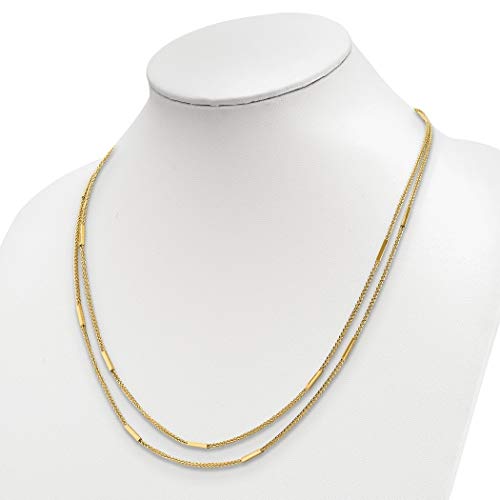 1,6 mm 14 Karat Gold poliert mehrreihige Halskette Schmuck Geschenke für Frauen – 46 cm, Metall