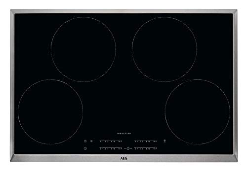 AEG IKB8443AXB Autarkes Kochfeld/Herdplatte mit Touchscreen, Topferkennung & Hob²Hood-Funktion /4 Kochzonen 80 cm & BPS33102ZM Einbau-Backofen mit Pyrolytische Selbstreinigung