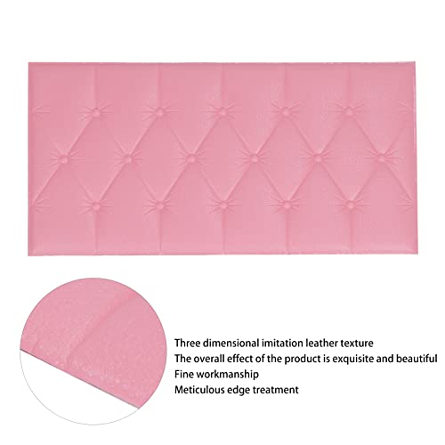 130 Blatt Moderne Wandverkleidung Selbstklebend, Wandpaneele, Dreidimensionale Wandplatten, Schaum für Schönheitssalon Home Decoration Selbstklebende Tapete 11 inx24 in(Rosa)