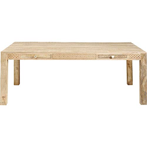 Kare Tisch Puro Plain, 81935, massiver Echtholztisch aus Mangoholz, großer Esszimmertisch, Esszimmertafel, lackiert, braun(HxBxT) 76x200x100 cm