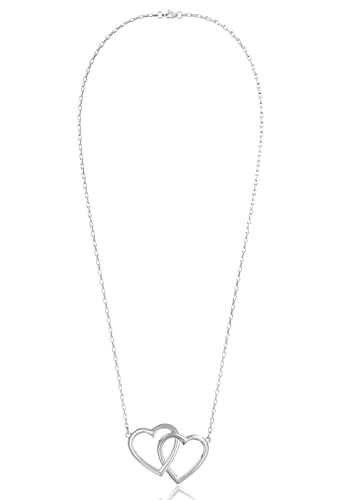 Kette Herz Damen by Lea Lårsson – Halskette ohne Anlaufen da Rhodiniertes 925 Silber - Skandinavisches Premium-Design – Silberkette mit wunderschönem Anhänger Herz Länge 45cm