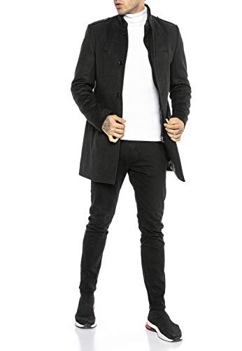 Redbridge Herren Mantel Winterjacke elegante Jacke Slim-Fit Transformable Schwarz XL