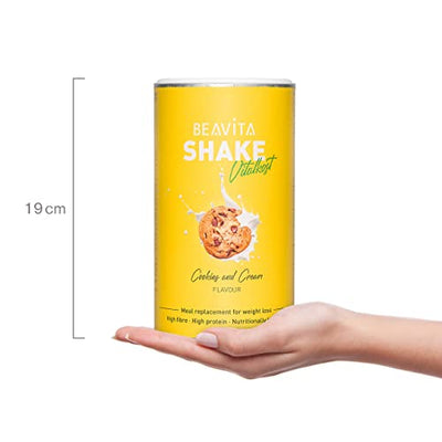 BEAVITA Vitalkost Diät-Shake Cookies and Cream (572g) - Diät Shakes zum Abnehmen - vitamin-und nährstoffreicher Mahlzeitersatz mit Eiweiss Protein Pulver Cookies and Cream - Protein shake zum abnehmen