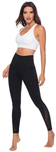 Persit Yoga Leggings Damen, Sporthose Yogahose Sport Leggins Tights für Damen, 40-42 (Herstellergröße L), Schwarz