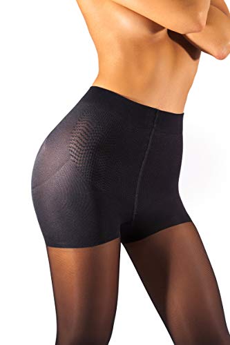 sofsy hochtaillierte figurformende Strumpfhosen - halbtransparente Strumpfhosen | 30 DEN [Made in Italy] Schwarz Black 3 - Medium