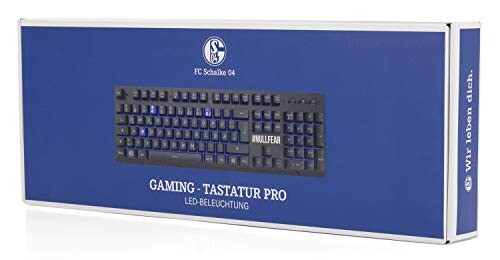 snakebyte S04 Pro Gaming Tastatur (PC) - Offiziell lizenzierte FC Schalke 04 Pro Gaming Tastatur / 26 Tasten Anti-Ghosting / 10 Mio Tastenanschläge / LED-Beleuchtung (7 Farben) / QWERTZ - DE Layout