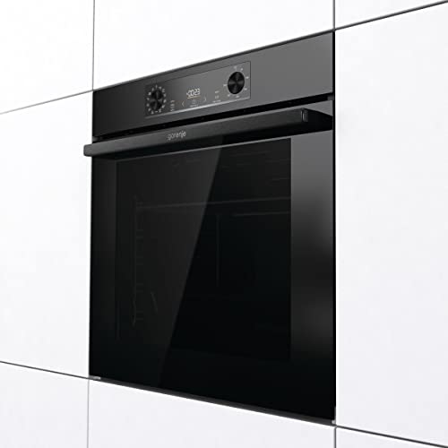 Gorenje OptiBake BOS6737 E02B Einbau-Backofen / 77L / AquaClean/Heißluft/ExtraSteam/AirFry/PerfectGrill/Pizzamode 300°C/Schwarz