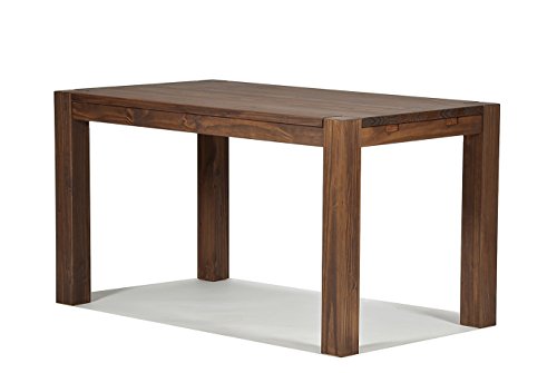 Esstisch 140x80cm Rio Bonito Farbton Cognac braun Pinie Massivholz geölt und gewachst Holz Tisch für Esszimmer Wohnzimmer Küche, Optional: passende Bänke und Ansteckplatten