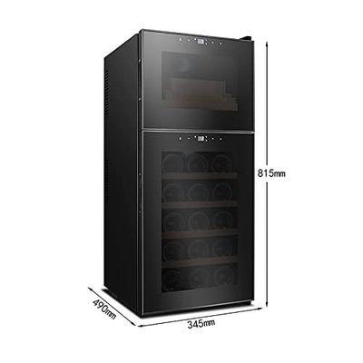 Automatischer Zigarrenschrank Zedernholz Zigarrenhumidor Konstante Temperatur und Luftfeuchtigkeit Weinschrank Feuchtigkeitsschrank Frostfreier luftgekühlter elektronischer Dual-Core-Kühlschrank