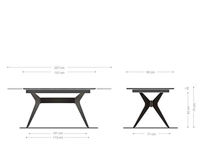 DELIFE Esszimmertisch Edona Grau Keramik Optik 160/200x90x76cm ausziehbar