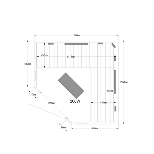 Home Deluxe – Infrarotkabine – REDSUN XXL Deluxe - Vollspektrumstrahler und Karbon-Flächenstrahler – Holz: Hemlocktanne - Maße: 150 x 150 x 190 cm I Infrarotsauna für 3-4 Personen, Wärmekabine