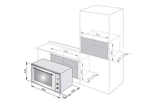 DeLonghi SLM 90 und Backofen, 90 cm, elektrisch, 87 l, 9 Funktionen, beheizbar, 3D SLM90ED Edelstahl