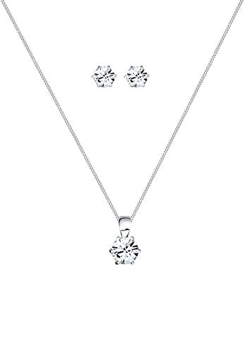 Elli Schmuckset Damen Basic mit Kristallen in 925 Sterling Silber