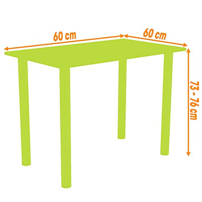 60x60 | Esszimmertisch - Esstisch - Tisch mit weißen Beinen - Küchentisch - Bürotisch | Weiss