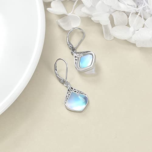 Mondstein Ohrringe Sterling Silber Filigran Irisch Keltisch Teardrop Mondstein Tropfen Ohrringe Schmuck Geschenke für Damen