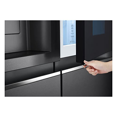 LG Electronics GSXV90MCDE Side-by-Side mit InstaView Door-in-Door | Craft Ice | Eis-, Crushed Ice- und Wasserspender | 635 Liter Kapazität | Festwasseranschluss | Schwarz