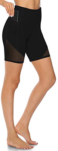 JOYSPELS Kurze Sporthose Damen, Radlerhose Damen Kurz Laufhose Leggings Sport Biker Running Yoga Fitness Shorts Schwarz M