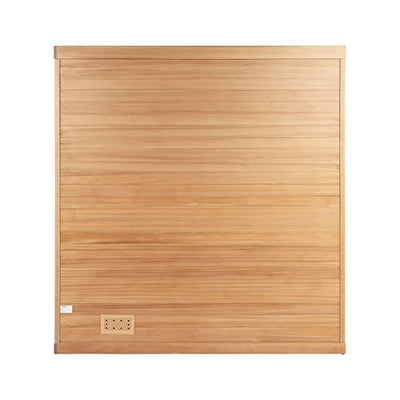 Home Deluxe - Traditionelle Sauna - Skyline XL Big Kunststeinwand - Maße: 200 x 200 x 210 cm, für 2-6 Personen, Hemlocktanne, inkl. Saunazubehör I Dampfsauna Aufgusssauna Finnische Sauna