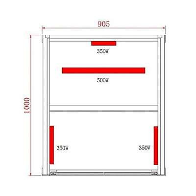 Infrarotkabine 90 x 100 x 195 cm für 1 Person aus Hemlock Holz mit 4 Vollspektrumstrahler | Infrarotsauna mit ergonomischer Rückenlehne | Wärmekabine mit Farblichttherapie