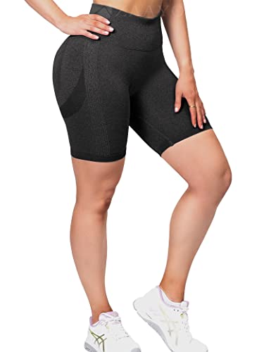 ZAAYO Scrunch Butt Sports Shorts Für Damen Push Up Booty Nahtlos Biker Yoga Fitness Gym Shorts Black L