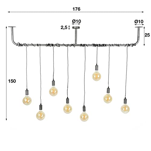 famlights Retro Deckenlampe für Esstisch / Vintage Pendelleuchte / Esszimmerlampe industrial / Dimmbar Hängelampe Metall Esszimmer / Deckenleuchte Pendelleuchte Hängeleuchte rustikal landhaus /E27