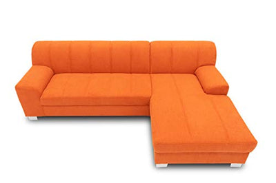 DOMO Collection Capri Ecksofa | Eckcouch in L-Form mit Schlaffunktion, Polsterecke Schlafsofa, orange 239x152x75 cm