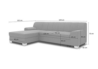 DOMO Collection Capri Ecksofa | Eckcouch in L-Form mit Schlaffunktion, Polsterecke Schlafsofa, orange 239x152x75 cm